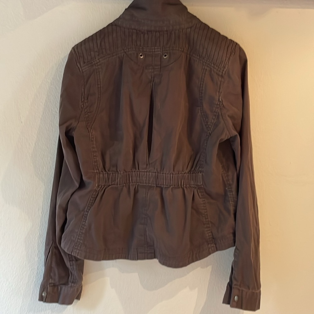 Athleta Cutie Crop Vintage Moto Jacket, Zip up with Snaps, Faded Black, Size M - Picture 2 of 9